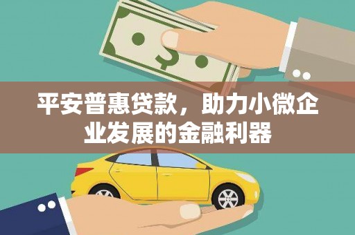 同心平安普惠贷款，助力小微企业发展的金融利器